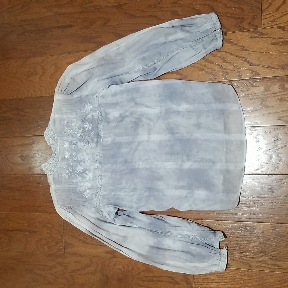 LoveShackFancy Ronda Top in Washed Denim sz xs NWT - Picture 5 of 12